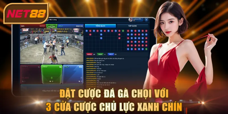 Đặt cược đá gà chọi với 3 cửa cược chủ lực xanh chín